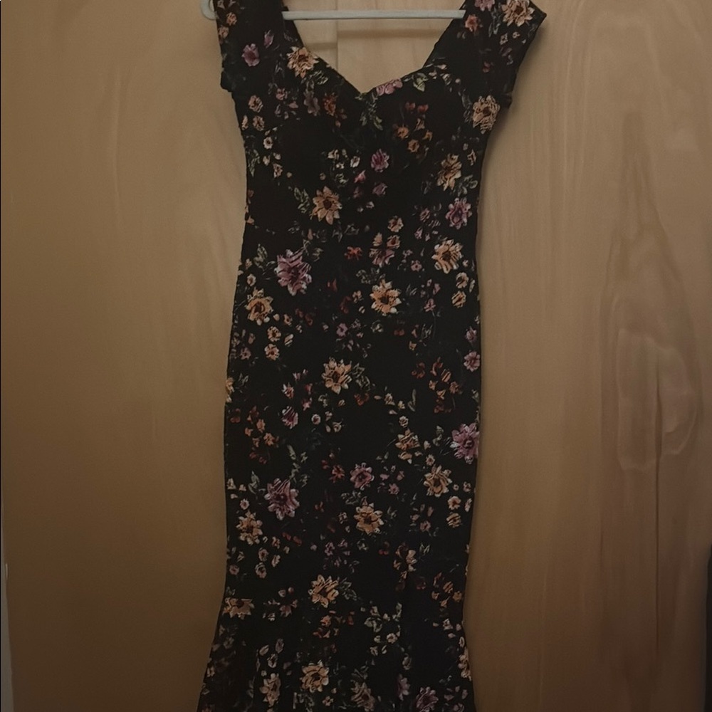 Floral Black Dress
